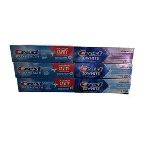 Crest Toothpaste Set of 6 – Pro-Health &‎ 3D White Advanced Mix, New Sealed